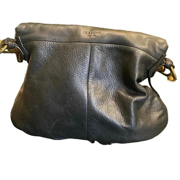 Margot black leather hobo bag. Short and long removable straps - Picture 4 of 7
